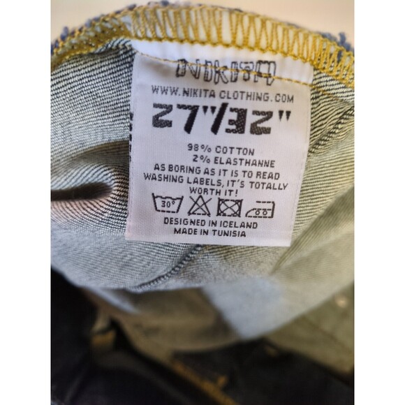 Nikita Jeans Women 27 High Waist Zippered Slits Dark Wash Blue - Picture 9 of 9